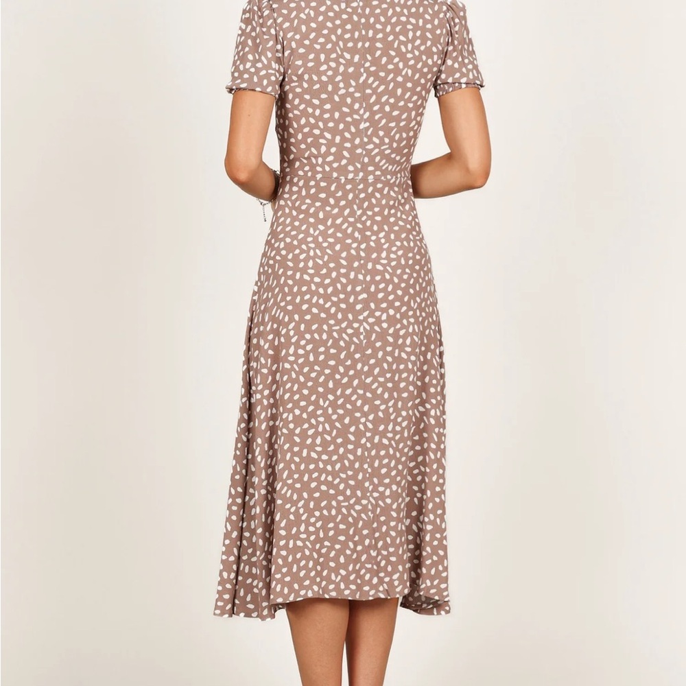 Petal & Pup Tan Floral Midi Dress - Picture 4 of 9